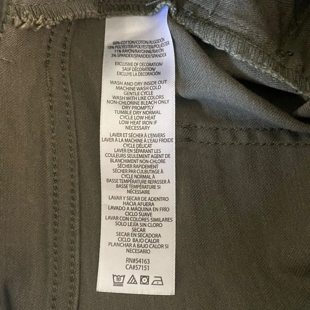 Calvin Klein Camo High-Rise Skinny Jeans Women's 31 Army Green Ankle-Zip Denim - Picture 10 of 11